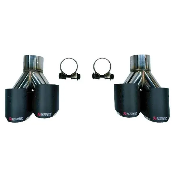 Exhaust Tips Tail Pipe Midpipe Muffler With Clamp Akrapovic Black F06/f12/f13-010 Gb Gc CC-9316 Compatible With Bmw 6 Series F06 F12 2011-2018