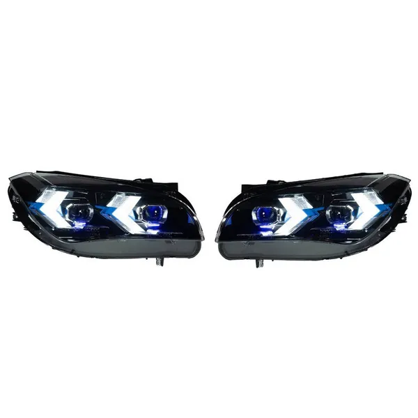 Front Upgraded Head Light Lamp Xenon Headlight Retrofit Upgrade Modified Led Drl Hid G Series Style For Helogen Car CC-7114 Compatible With Bmw X1 E84 2010-2015