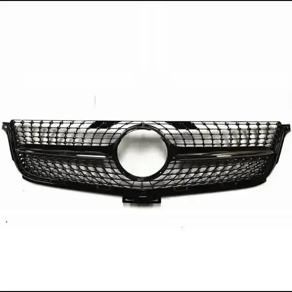 Front Bumper Panamericana Grill Diamond Black CC-1778 Compatible With Mercedes ML W166 X166 2012-2016