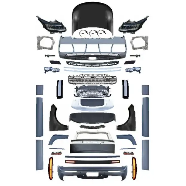 Upgrade Facelift Convert To 2023+ L460 Sv Bodykit Bumper Headlight Taillight Side Skirts Grill CC-5841 Compatible With Range Land Rover RR Vogue L405 2013-2017