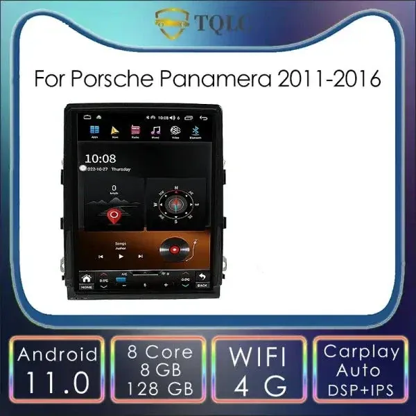 10.4'' Vertical Tesla Screen Android Car Radio GPS Navigation Multimedia Player Head Unit Compatible With Porsche Panamera 2011-2016
