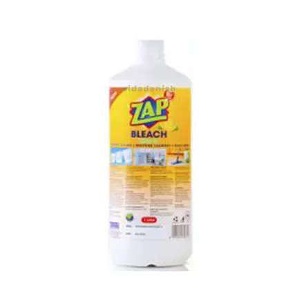 Zap Bleach for Laundry, Bathroom Fixtures, Kitchen & Floor Tiles Lemon 1L (Pack of 12Pcs)