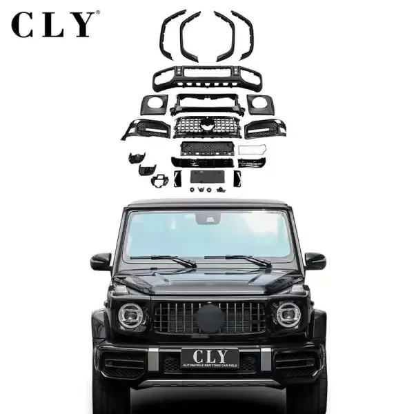 UPGRADE BODYKIT TO G63 AMG FRONT CAR BUMPER GT CAR GRILLE WHEEL ARCH BODY KIT Compatible With MERCEDES BENZ G CLASS G WAGON W464 2019