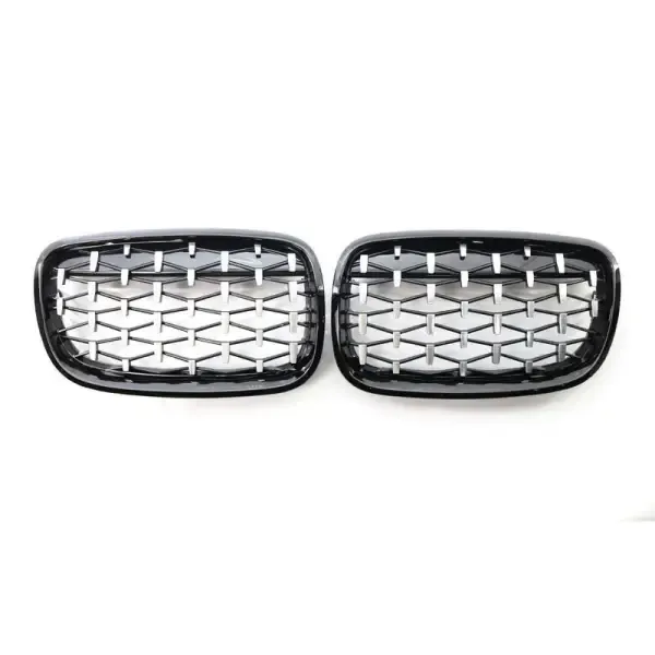 Front Bumper Show Grill Diamond Chrome CC-3118 Compatible With Bmw X5 E70 X6 E71 2006-2014