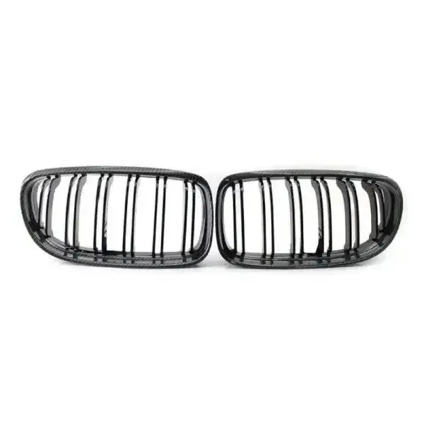Front Bumper Grill Carbon Fiber Look CC-1535 Compatible With Bmw 3 Series E90 2008-2012
