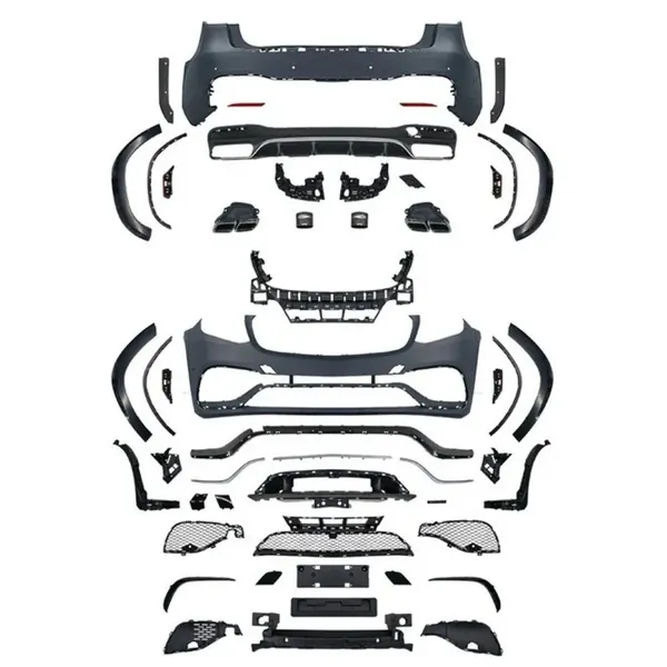 Front Rear Bumper Upgrade Convert To Amg Gls63 Amg Bumper Bodykit X166-008 CC-9632 Compatible With Mercedes Benz Gls W166 X166 2016-2019