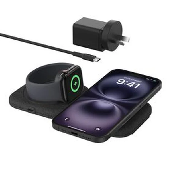 Belkin BoostCharge Pro 2-in-1 Magnetic Charging Travel Pad with Qi2 15W