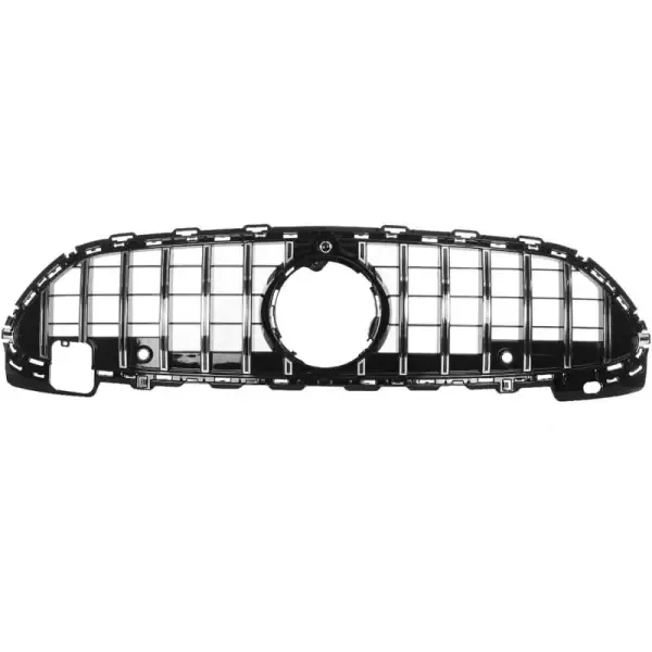 Front Bumper Upgrade Show Grill Gtr With Camera Hole Sports Amg Line Silver GC W206-002 CC-1727 Compatible With Mercedes Benz C Class W206 2022+