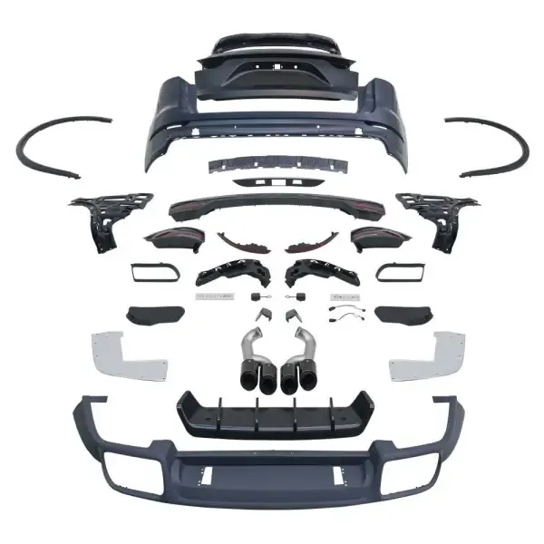 Upgrade Facelift Bodykit To 2018 9yo Turbo For 2015-2017 Car Rear CC-5175 Compatible With Porsche Cayenne 2015-2017 958.2