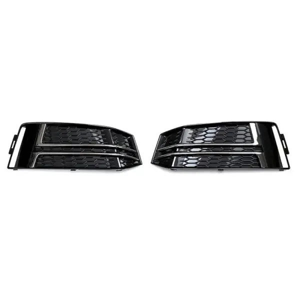 Fog Lamp Grill Frame Cover 2019 Sports Style Chrome Plating Glossy Black Chrome CC-3269 Compatible With Audi A4l B9