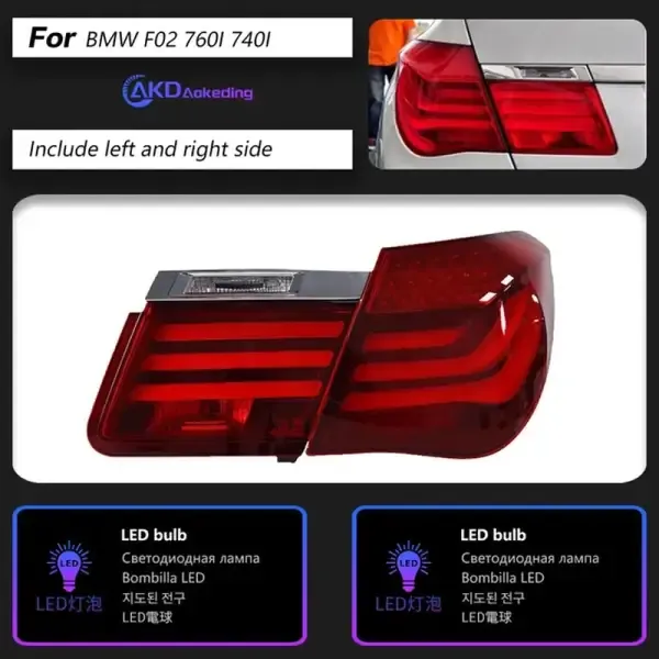 LED Tail Light Fog Brake Turn Signal Compatible With BMW F02 730I 740I 760I 2008-2014