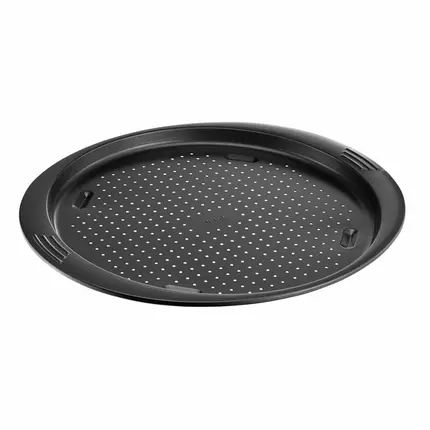 Tefal Easy Grip Pizza Pan Round 34 CM Carbon Steel Easy Handling Large Handles Non-Stick Coating Easy Release Easy Cleaning Dark Grey J1629045