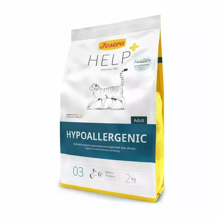 Josera Cat Veterinary Diet Help Hypoallergenic Cat Dry 2kg Grain-Free that Support with Feed Intolerance and Allergy for Sensitive Cats (Pack of 6) (E-EX)