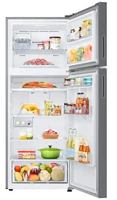 Samsung Refrigerator 465L Double Door, No Frost, Multi Flow Cooling, Deodorizer, Twist Ice Maker, Tempered Glass, Smart Things,Wi-Fi Silver RT47CG6631S9UT