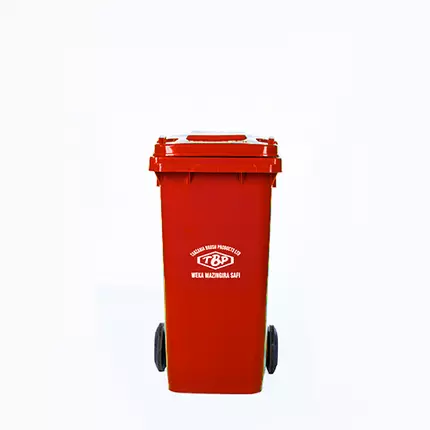 TBP Container Dustbin 2 Wheel Without Pedal 120L Red & Yellow TBP-120B-RED/YELLOW