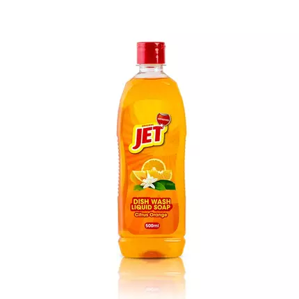 JET Dishwashing Liquid Soap Citrus Orange 500ml (Pack of 24Pcs)