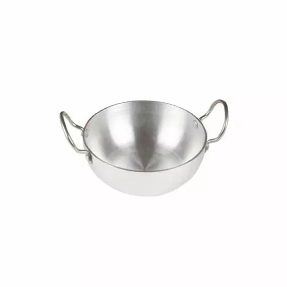 Nadstar8 Aluminium Classic Karai 8.25" No3 Heavy Base Aluminum Kadai Deep Frying Kadai with Handle for Kitchen