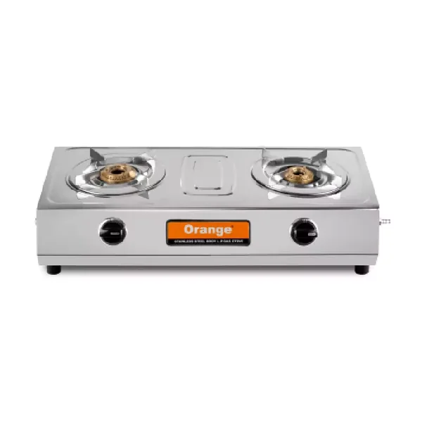 Orange Gas Stove Spectra 201 Steelo with 2 Burner, Stainless Steel Body OLPG220