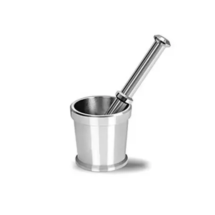 Topaz Stainless Steel Kinu No4 Heavy Mortar and Pestle Set/Khalbatta/Spice Mixer for Kitchen
