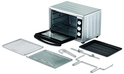 KENWOOD ELECTRIC OVEN 2200W Power, Large Capacity 56L, 120 min timer, 6 cooking position, Silver Color - MOM56.000SS