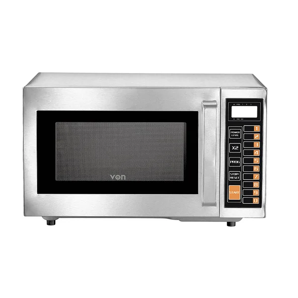 Von Commercial Microwave Oven, 25L, 1000W Output, Digital Flatbed, Stainless Steel, VMX-25DGX