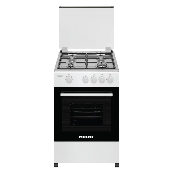 Nikai 50 X 50 cm, 4 Burners Gas Cooking Range, White Color with Glass Lid on Top -U2110N5 Tanzania | Majiko Ya Gesi Ya Kisasa