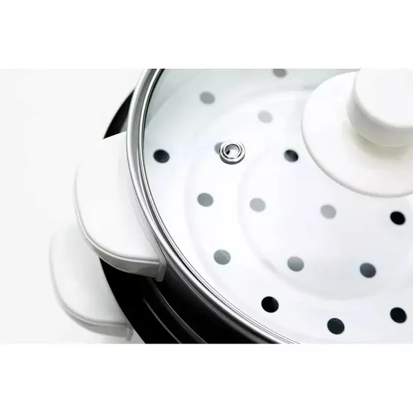 Frigidaire Rice Cooker 1.8L with Steamer 700W Glass Lid, Removable Non-Stick Inner Pot White FD8018S