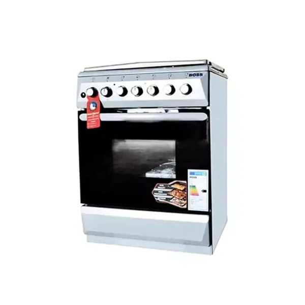 Boss Freestanding Cooker 60x60cm, Electric Oven, 1 Electric + 3 Gas Burners with Grill, Rotisserie, Digital Meter BC6613 SVR