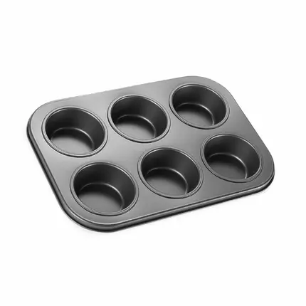 Decakila Muffin Tray 6 Holes 26.5x18.5x3 CM Cup Cake Mold Non Stick Cake Pan BPA Free KMTT079B