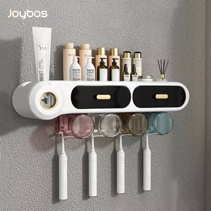 Generic Toothbrush Holder Set Toothbrush Storage Rack Automatic Toothpaste Squeezer Dispenser All-in-One Bathroom Accessories