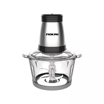 Nikai Chopper 300W SS Blade 2L Glass Bowl Mini Chopper 2 Speeds With Safety Switch Stainless Steel Detachable Blade NC494A