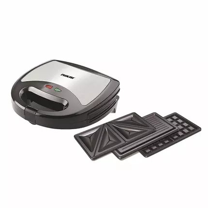 Nikai Sandwich Grill & Waffle Maker 750W 3 Detachable Plate Cool Touch Housing Pilot Light Indicator Cool Touch Housing NGT323D