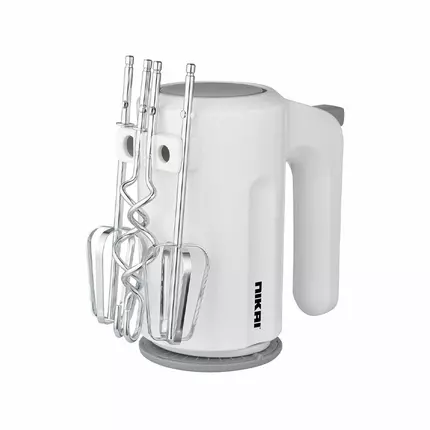 Nikai Hand Mixer 300W 6 Speeds + Turbo 2 Attachments With Power Cord Storage Beaters & Hooks 2PCS NH989A1