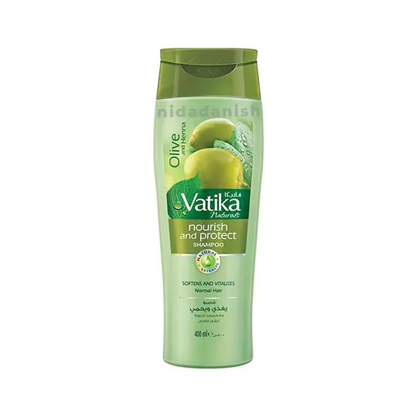 Vatika Shampoo Nourish and Protect, Rejuvenate Hair, Strengthening & Moisturizing Hair Cleanser for Curly Hair, Damaged Hair, All Hair Types 400ml