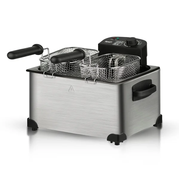 Raf Multifunctional Home 7.5L Stainless-Steel Basket Double Tank Electric Deep Fryer With Indicator Light