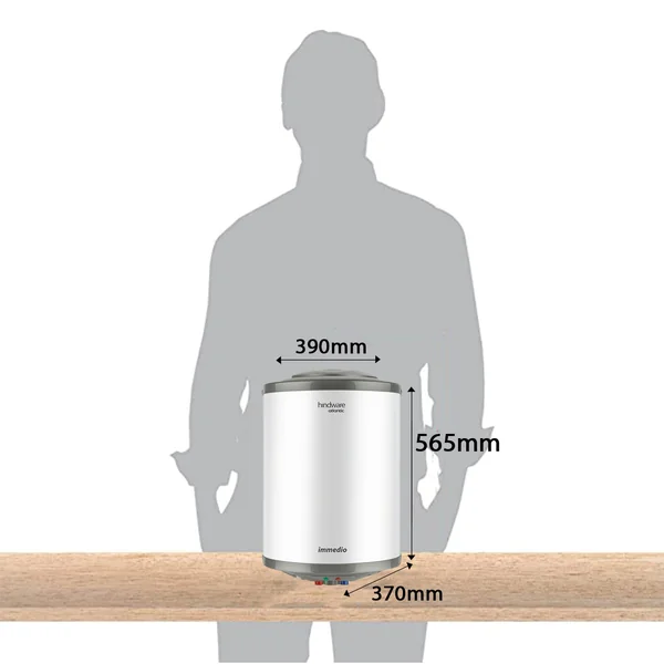 Hindware Atlantic Immedio  25L Water Heater, Wall Mounting, White & Grey