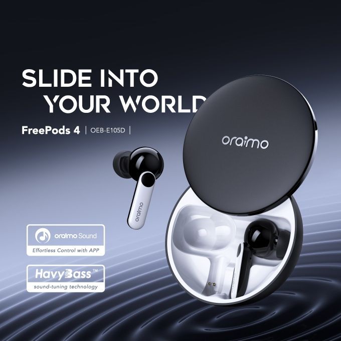 Oraimo Freepods 4 True Wireless Earbuds With Advanced Noise Cancellation And Heavy Bass 4821