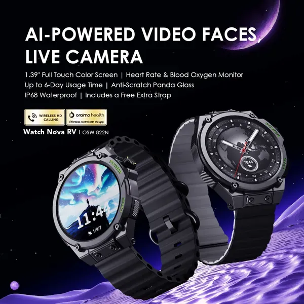 oraimo Watch Nova RV 1.39" HD Video Watch Faces IP68 Smart Watch