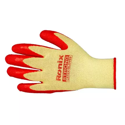 Ronix Latex-Coated Work Gloves resistant work gloves manufactured from five-yarn fibers resistant latex layer work gloves industrial applications washable and resistant to abrasion, shear, tear, and p