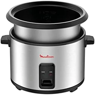 MOULINEX Rice Cooker | Easyrice 1.8 L Rice Maker | 700 W | Silver/Black 1 Year Warranty | MK123D27