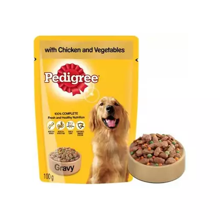 Pedigree Pouch Singles 100g Chicken & Vegetable in Gravy (AR00D/CV05F) (Pack of 48)