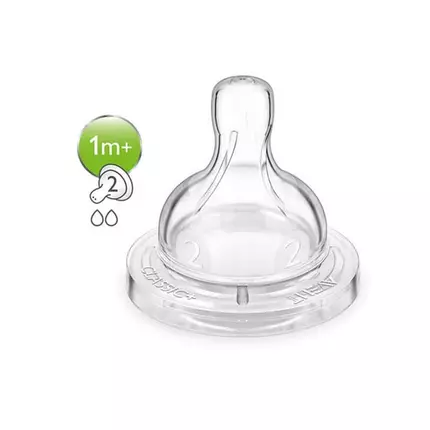 Philips Avent Teat Anti-Colic Slow Flow 2 Holes 1m+ 2's 632/27
