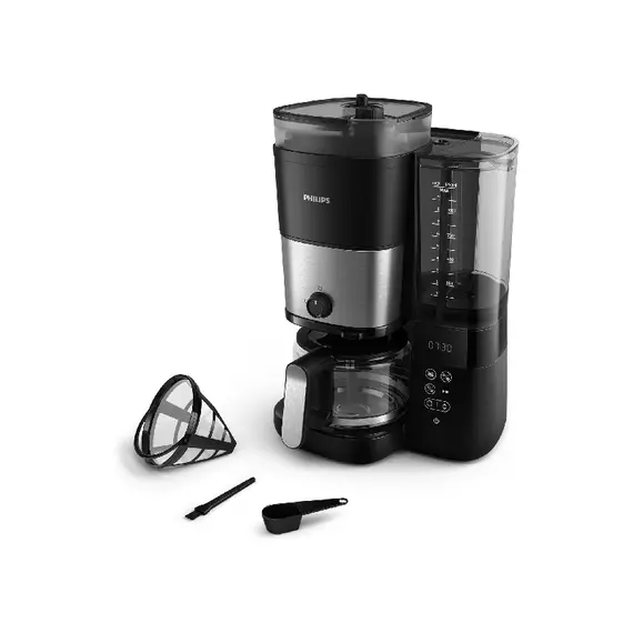 Philips All-in-1 Brew Drip Coffee Maker with Built-in Grinder, Duo-bean Container, Permanent Filter, Dosing Spoon, LED Display HD7900/50