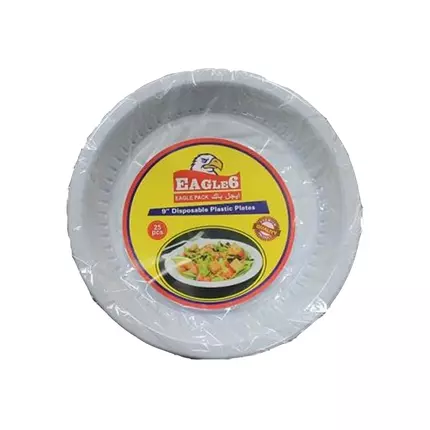 Eagle6 Disposable Plastic Plates (Pack of 25pcs x 20 Packs)