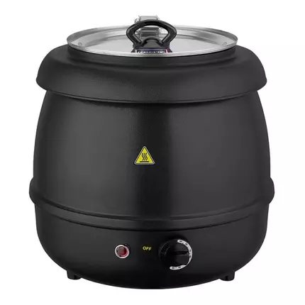 Remta Soup Warmer Elegance 900W 9L with Detachable Stainless Steel Bowl, Hygienic, Automatic Heat Thermostat Black RMT13