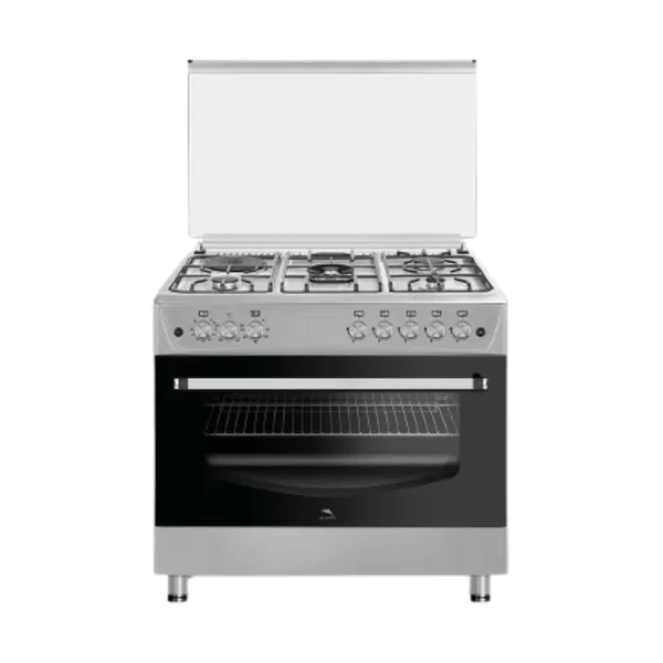 Dolphin Free Standing Cooking Range 90x60, 4 Gas Burners, 1 Electric Burner & Electric Oven, Inox FS09060I-4G1E/E