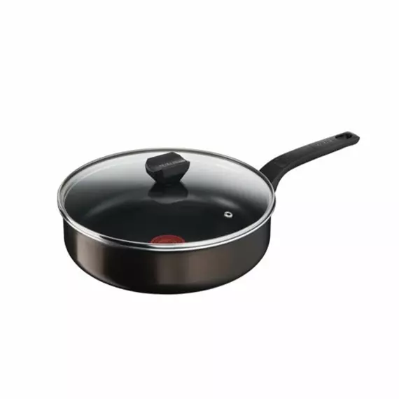 Tefal Easy Cook Sautepan 24CM + Lid Suitable for All Heat Sources Except Induction Non-Stick Coating, Made in France B5543202