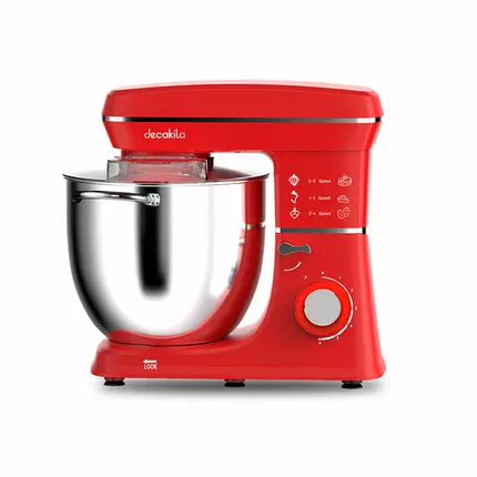 Decakila Stand Mixer 1400W 5L 6 Speeds With Pulse Lift-able Head Mixer With Transparent Splash Guard Plastic Body KEMX017R