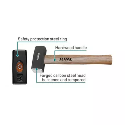 Total Stoning Hammer 1000g Hardwood Handle THTW721000