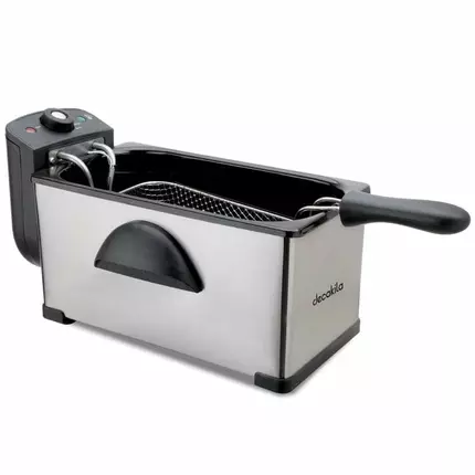 Decakila Deep Fryer 3L Stainless Steel 2000W Temperature 115-190C 304 Stainless Steel Heating Element Oil Fryer KEEC056M